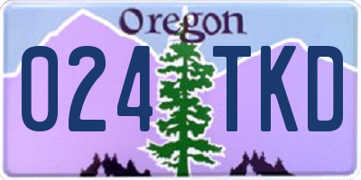 OR license plate 024TKD