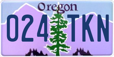 OR license plate 024TKN