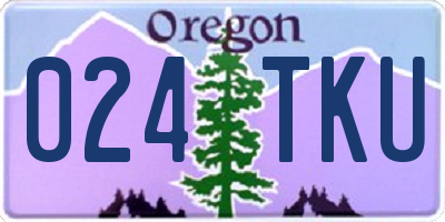 OR license plate 024TKU
