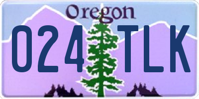 OR license plate 024TLK