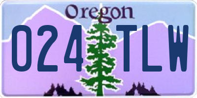 OR license plate 024TLW