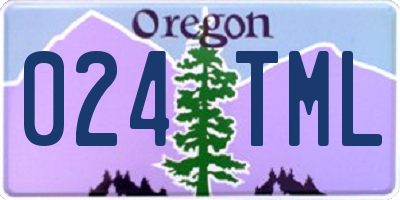 OR license plate 024TML