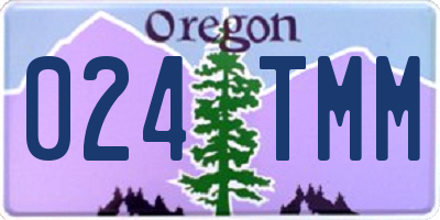 OR license plate 024TMM