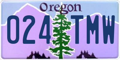 OR license plate 024TMW