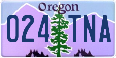 OR license plate 024TNA