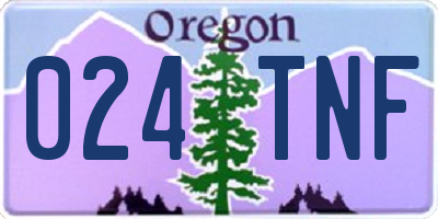 OR license plate 024TNF
