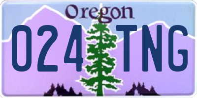 OR license plate 024TNG