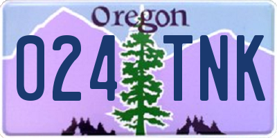 OR license plate 024TNK