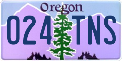 OR license plate 024TNS