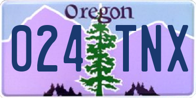 OR license plate 024TNX
