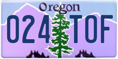OR license plate 024TOF