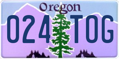 OR license plate 024TOG