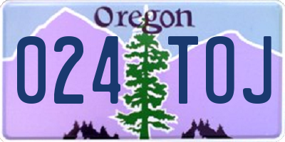 OR license plate 024TOJ