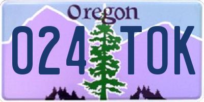OR license plate 024TOK