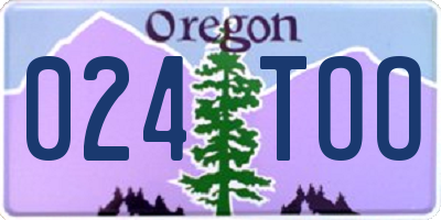OR license plate 024TOO