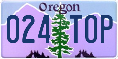 OR license plate 024TOP