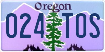 OR license plate 024TOS