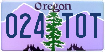 OR license plate 024TOT