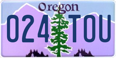 OR license plate 024TOU