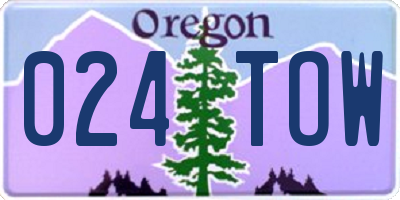 OR license plate 024TOW