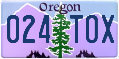 OR license plate 024TOX