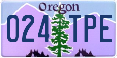 OR license plate 024TPE