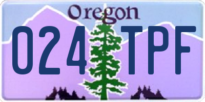 OR license plate 024TPF
