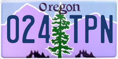 OR license plate 024TPN