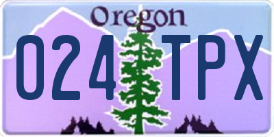 OR license plate 024TPX