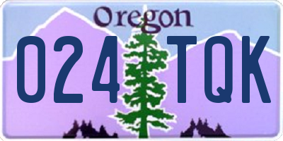OR license plate 024TQK