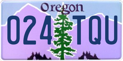 OR license plate 024TQU