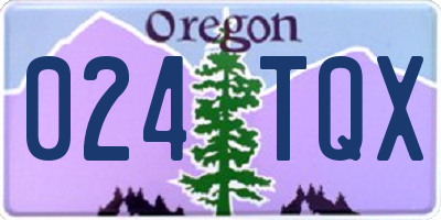 OR license plate 024TQX