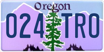 OR license plate 024TRO