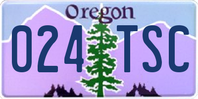 OR license plate 024TSC