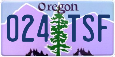 OR license plate 024TSF