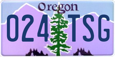 OR license plate 024TSG