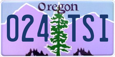 OR license plate 024TSI