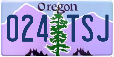 OR license plate 024TSJ