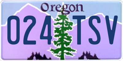 OR license plate 024TSV