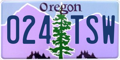 OR license plate 024TSW