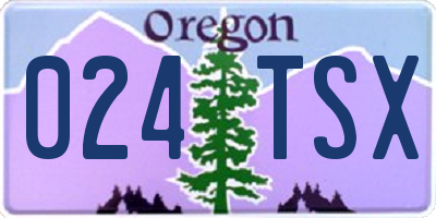 OR license plate 024TSX