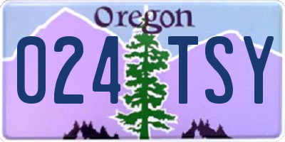OR license plate 024TSY