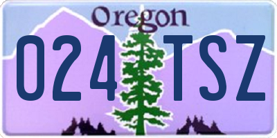 OR license plate 024TSZ