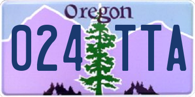 OR license plate 024TTA