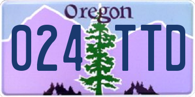 OR license plate 024TTD