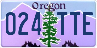 OR license plate 024TTE