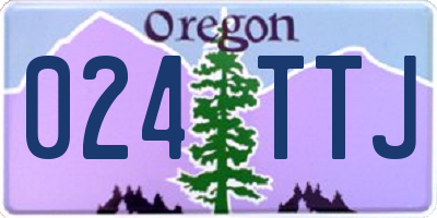 OR license plate 024TTJ