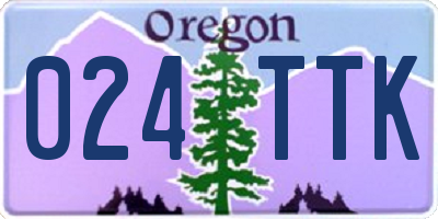 OR license plate 024TTK