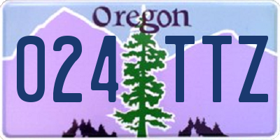 OR license plate 024TTZ