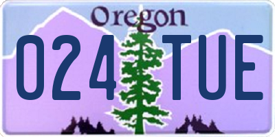 OR license plate 024TUE